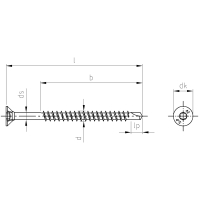 Boorschroeven rvs a2 hout 5x45/30 TX25 200 Stuks